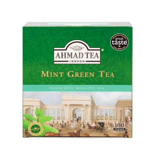 Ahmad Tea - Green Tea Mint - 100 Tagged Tea bags