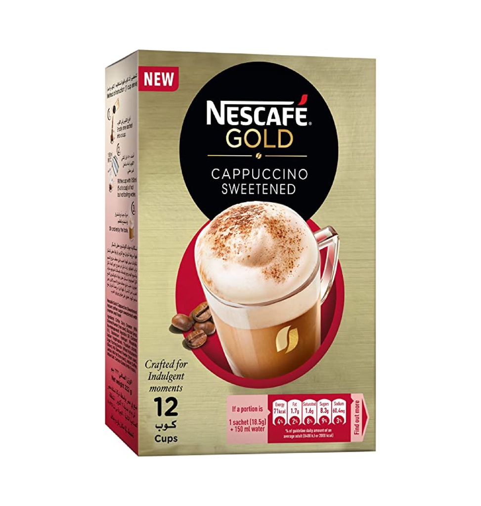 Nescafe - Gold Cappuccino Sweetened - 12 Sachets