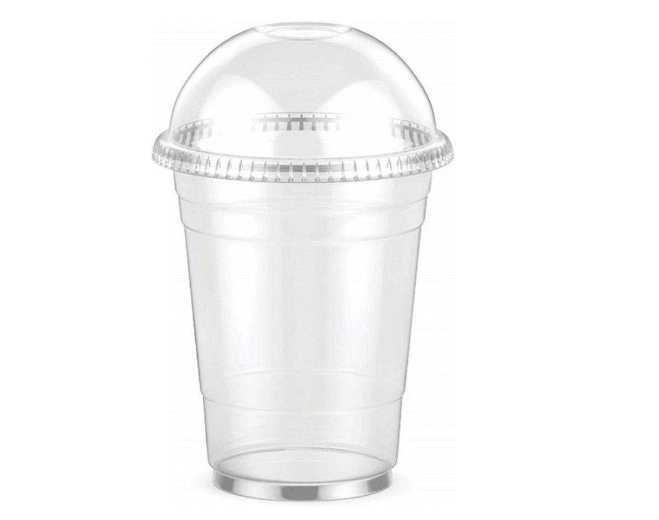 Disposable Juice Cup 12oz with cover - 50 pcs