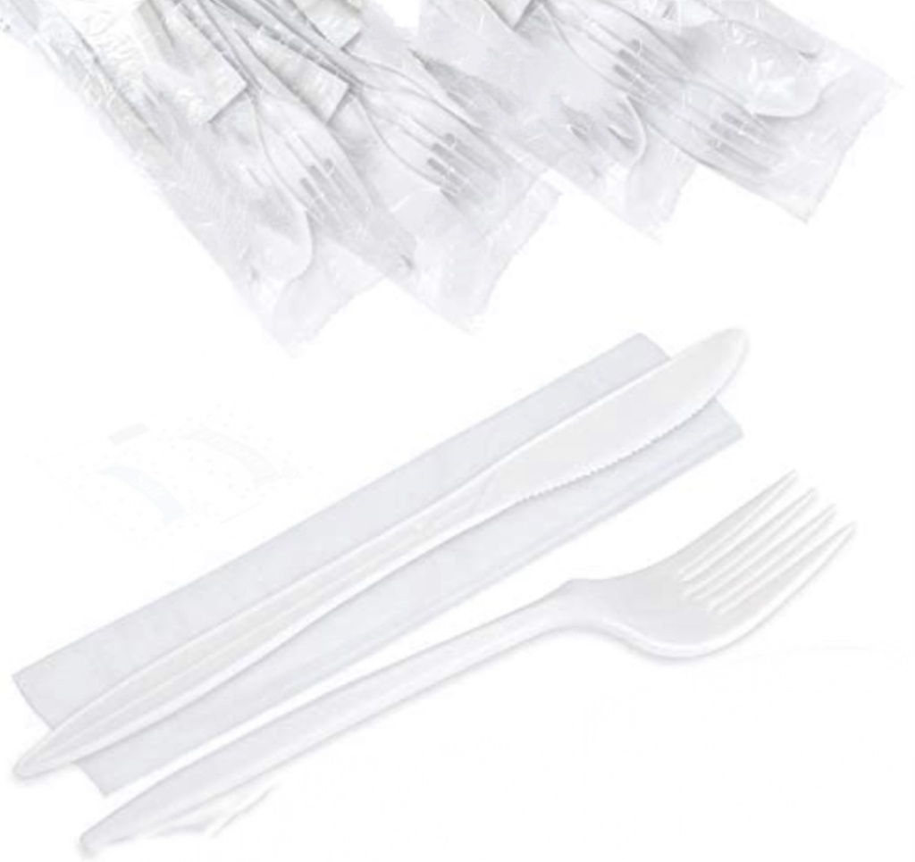 Disposable plastic cover (Spoon - Fork - Knife - Tissue)