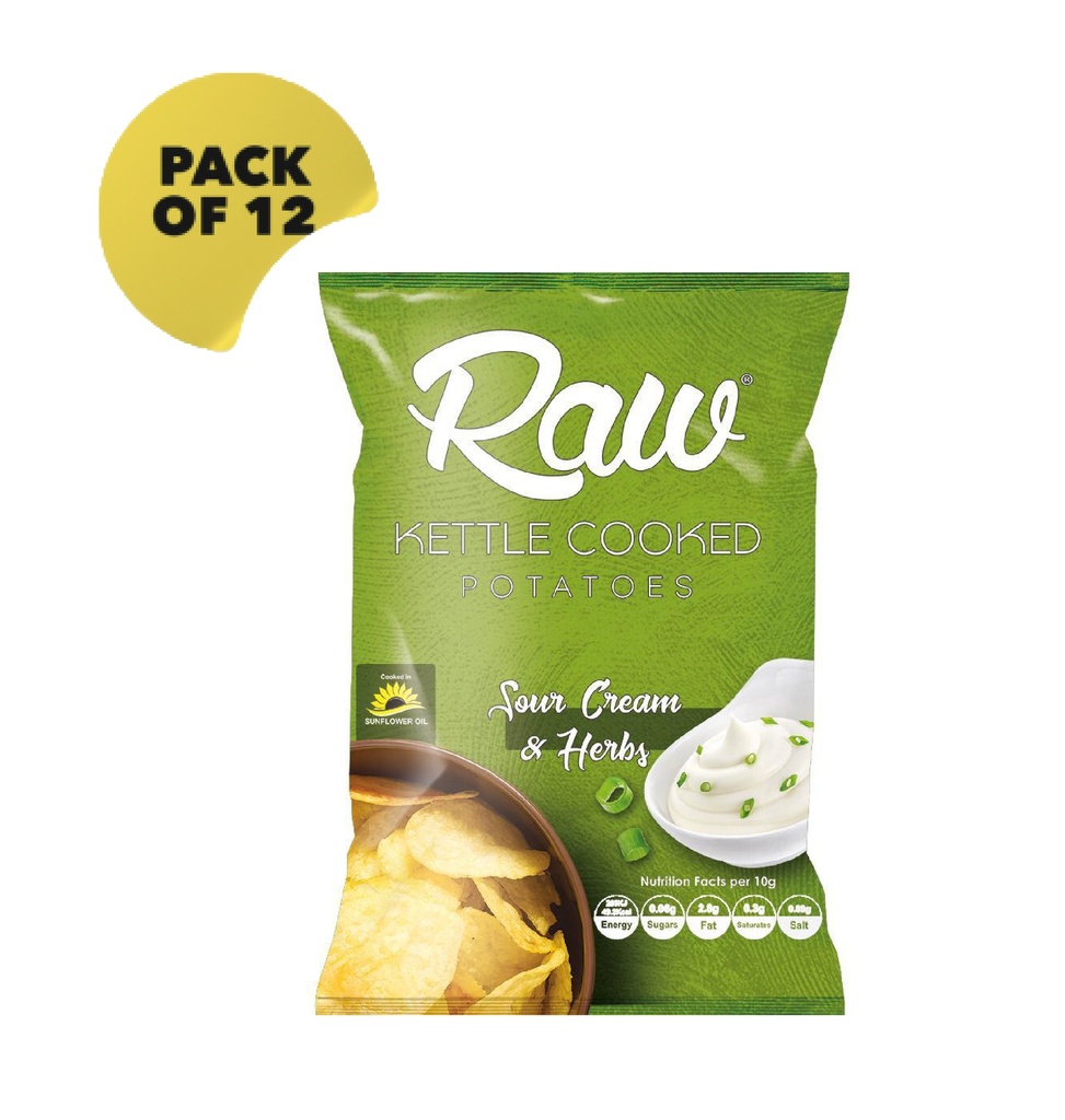 RAW CHIPS - SOUR CREAM & HERBS - 45gm- Pack of 12