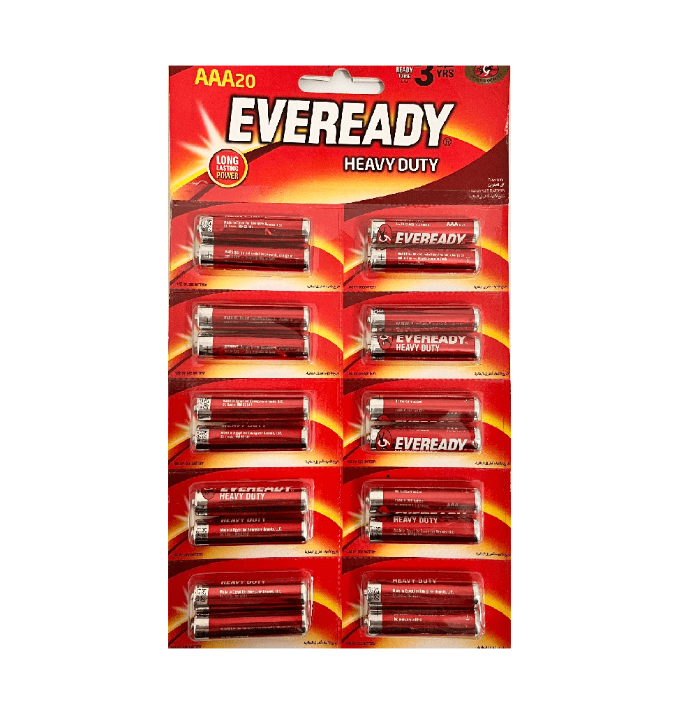 Eveready Heavy Duty Battery AA R6 - 10 Packs 20 Batteries