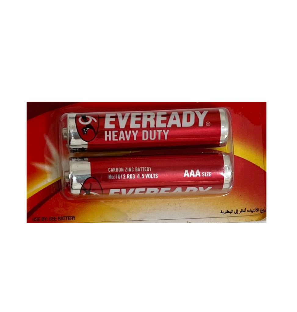 Eveready Heavy Duty Battery AAA R03 - 1 Pack 2 Batteries