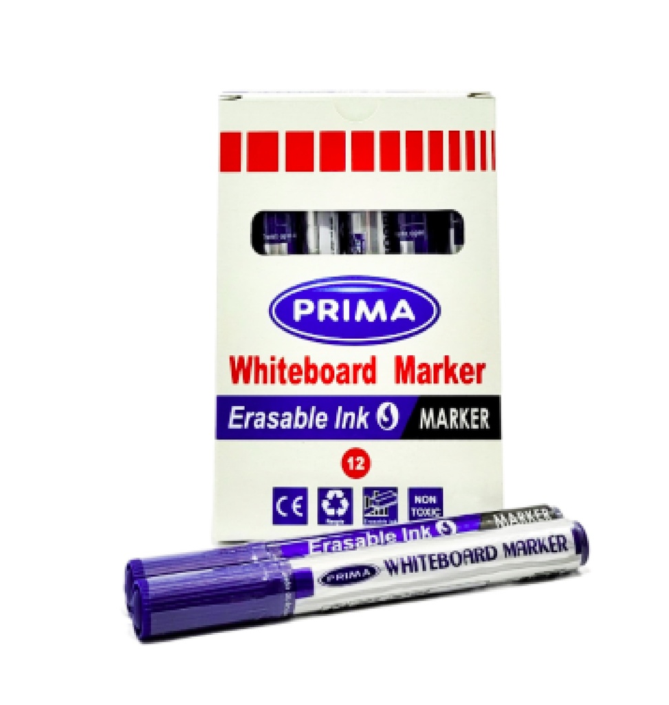 Prima White Board Markers - Blue - 12 Pens