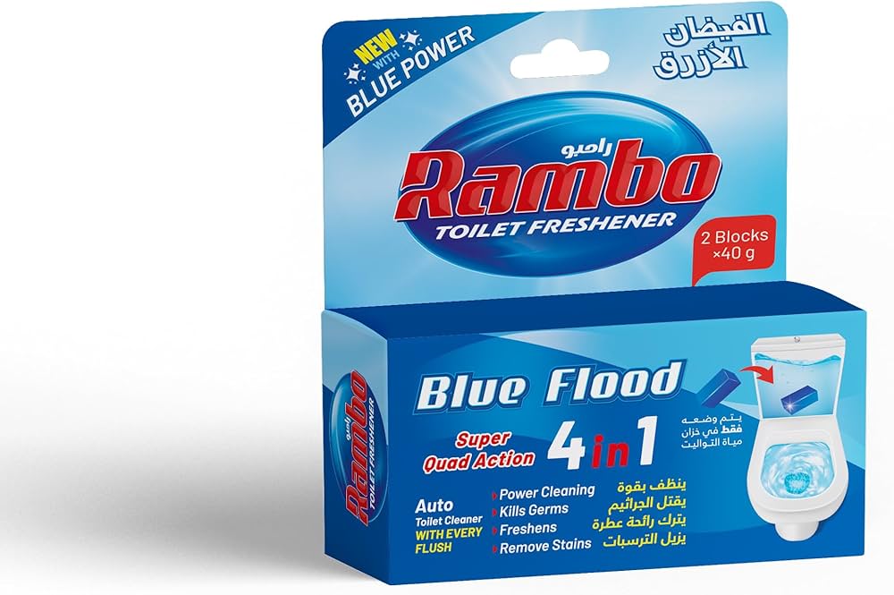 Rambo Blue Flood Block Toilet Cleaner - Set of 2