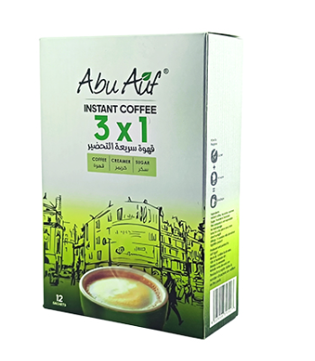 Abu Auf - Instant Coffee 3 in 1 - 12 Sachets 
