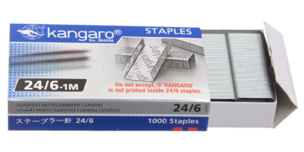 Kangaro Staples - 24/6 Single Box - 1000 Pieces