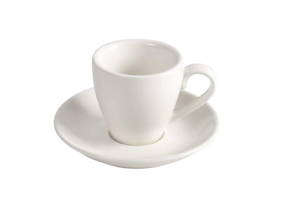 White Coffee Cup plus plate