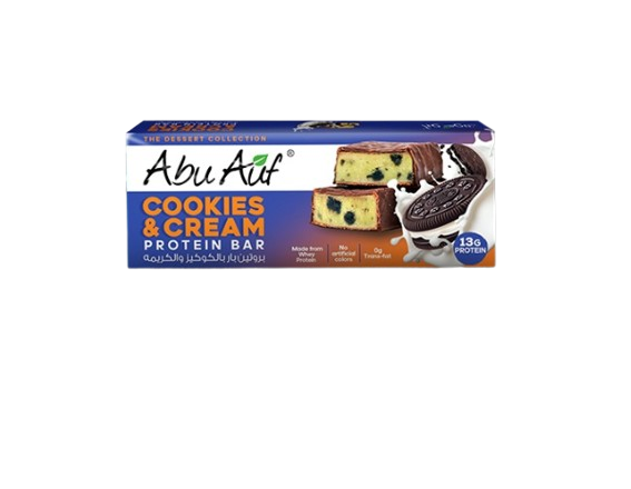 Abu Auf Protein Bar Cookies & Cream - 50 gm - Pack of 12 