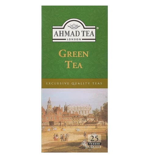 [14240] Ahmad Tea - Green Tea - 25 Tagged Tea bags