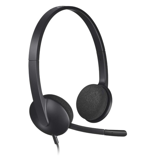 [16035] Logitech H390 Wired USB Computer Headset, Noise Cancelling Mic