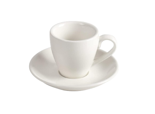 [14744] White Coffee Cup plus plate
